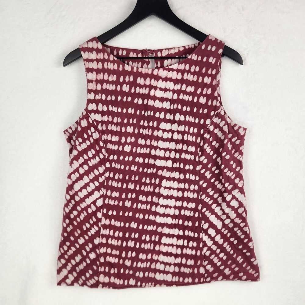 Global Mamas 100% Organic Cotton Sleeveless Top Large Boho Artsy Lagen Ghana